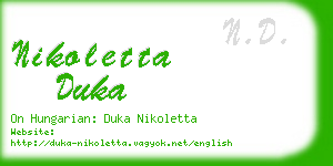 nikoletta duka business card